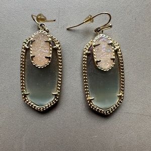 Kendra Scott Emmy Elle Slate Grey with Iridescent Druzy Earrings